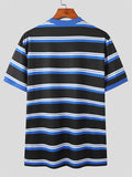 Mens Striped Cutout Short Sleeve T-Shirt SKUK05128