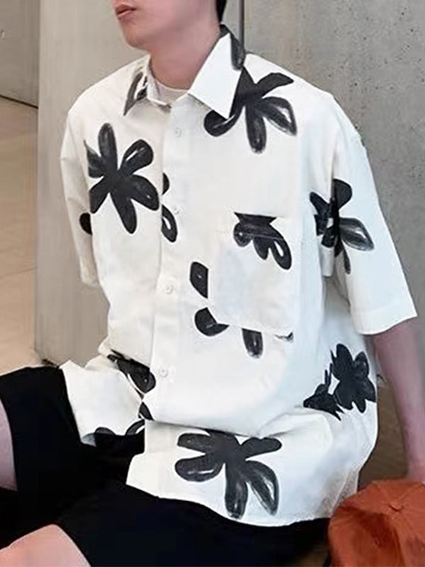Mens Floral Print Short Sleeve Shirt SKUL12954