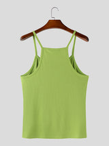 Mens Solid Color Knit Casual Tank SKUL18717