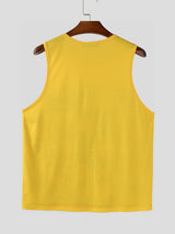 Men's Floral Print Colorblock Casual Tank SKUL22103