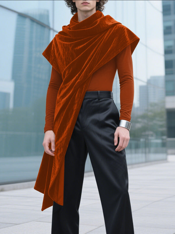 Men's Shawl Textured Long Sleeve T-Shirt SKUL29784