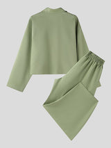 Men's Solid Color Casual Two Piece Outfit SKUL50939