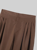 Mens Solid Color Pleated Casual Pants SKUK51168