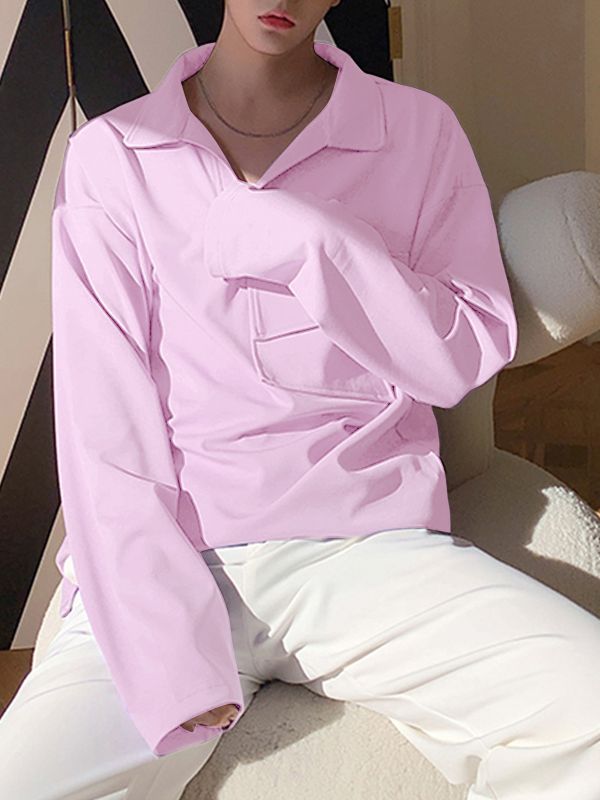 Men's Large Pocket Versatile Long Sleeve Shirt SKUL35263