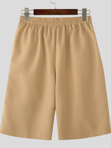 Men's Solid Color 3D Floral Patchwork Casual Short SKUL50068