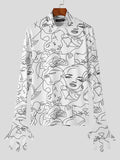 Mens Abstract Face Print Long Sleeve T-Shirt SKUK26944