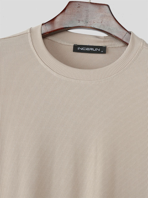 Mens Solid Color Casual Short Sleeve T-Shirt SKUL16852