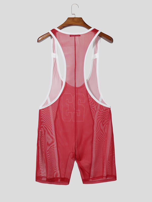 Men's Number Print Sheer Bodysuit SKUL53026