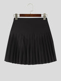 Mens Solid Pleated Zip Back Skirt SKUK15236