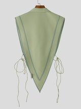 Men's Avant-Garde Open-Side Lace-Up Contrast Stripe Waistcoat SKUL54015