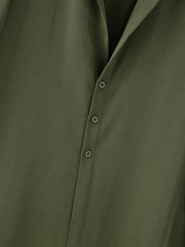 Mens Asymmetrical Split Hem Long Sleeve Shirt SKUL26177