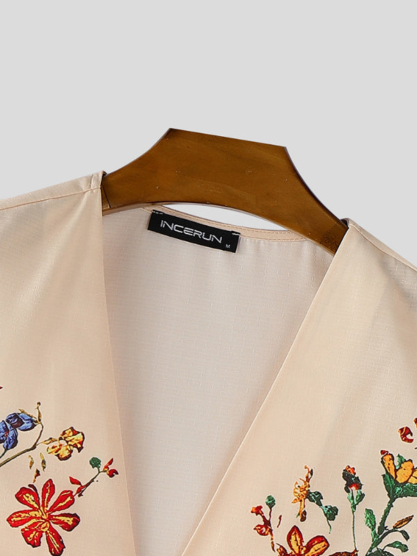 Men's Floral Print Casual Waistcoat SKUL20232
