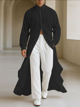 Men's Solid Pleated Textured Long Sleeve Shirt SKUL34216