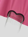 Mens Glitter Heart Fringe Rib-Knit Crop Top SKUK19591