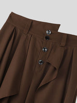 Men's Avant-Garde Victorian Hakama-Style Maxi Wide-Leg Skirt-Pant SKUL73674