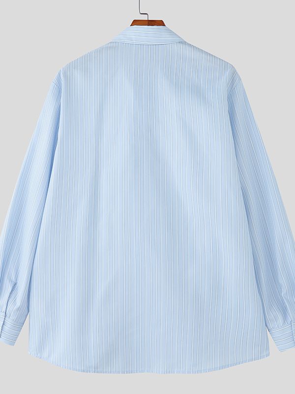 Men's Tie Striped Long Sleeve Shirt SKUL31907