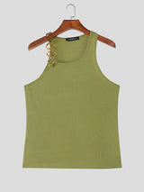 Men's Solid Color One Shoulder Casual Tank SKUL46560