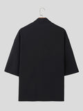 Mens Fringe Jacquard Patchwork Drop Shoulder Shirt SKUK45340