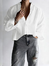 Men's Solid Color Casual Long Sleeve Shirt SKUL37283