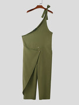 Men's Twisted Knot One Shoulder Strap Jumpsuit SKUL50516