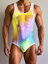 Men's Gradient Number Print Bodysuit SKUL18793