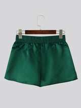 Men's High Street Retro Satin Letter Print Boxing Short SKUL69386