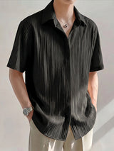 Men's Vintage Japanese Style Relaxed Short Sleeve Casual Shirt SKUL75719