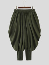 Men's Solid Pleated Loose Casual Pant SKUL32854