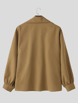 Mens Solid Color Casual Long Sleeve Shirt SKUL08417