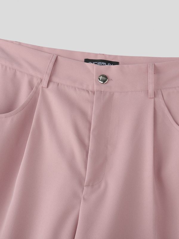 Men's Solid Color Casual Two Pieces Outfit SKUL36394