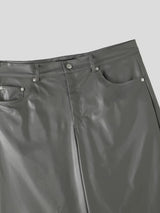 Men's Y2K Avant-Garde Baggy Faux Leather Short SKUL78972