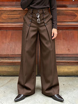 Men's Vintage Dandy Art Exhibition Double-Breasted Button High-Waist Wide-Leg Pant SKUL86024