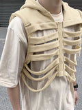 Mens Deconstruction Design Sleeveless Hooded Waistcoat SKUK45514