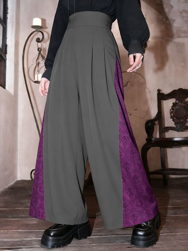 Men's Contrast Color High Waist Wide Leg Pant SKUL54383