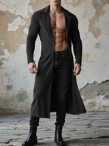 Men's Solid Color Textured Long Sleeve Cardigan SKUL25807