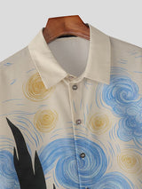 Men's Color Block Printed Long Sleeve Shirt SKUL34998