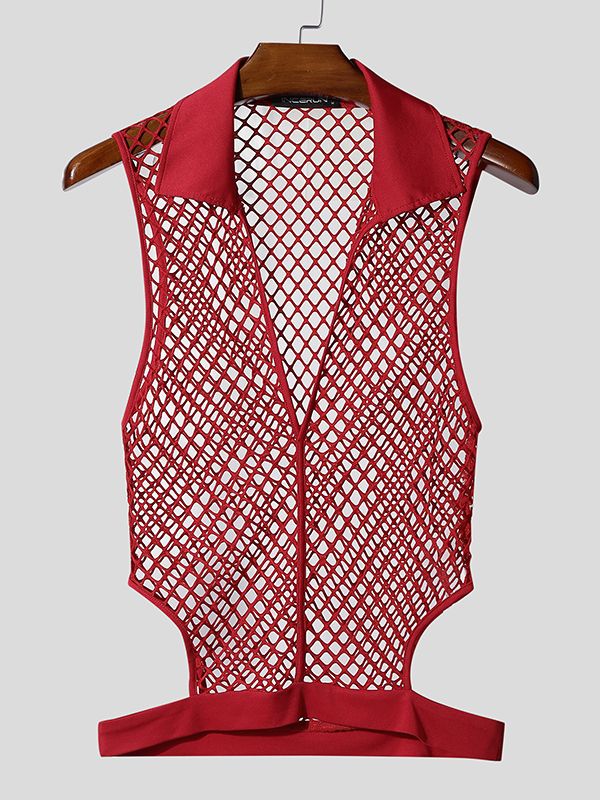 Men's Sheer Mesh Side Cutout Tank SKUL46528