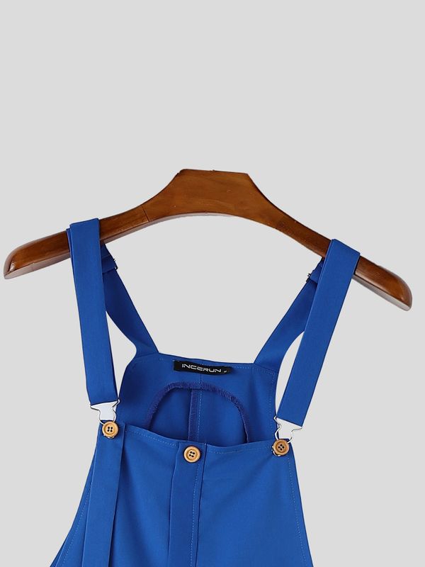 Men's Avant-Garde Oversized Drop-Crotch Drawstring Dungaree Jumpsuit SKUL63177