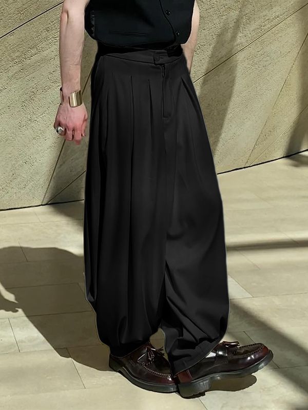 Men's Solid Loose Pleated Pant SKUL31922