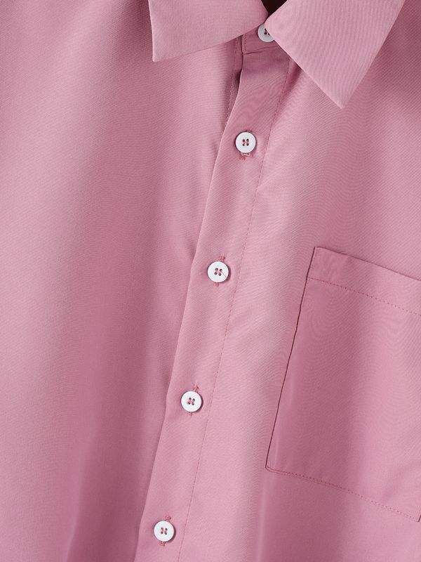 Men's Solid Drawstring Long Sleeve Shirt SKUL36401