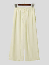 Men's Bohemian Beach Chiffon Asymmetric Split Overlap Wide Leg Pant SKUL70256