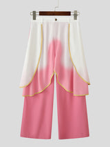 Mens Ruffled Patchwork Gradient Color Pant SKUL24622