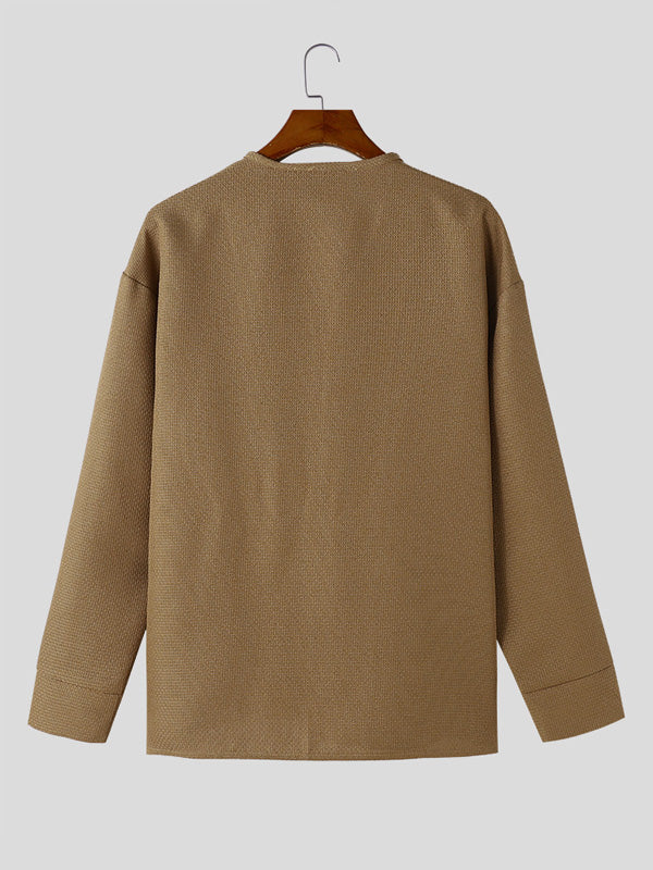 Mens Textured Casual Long Sleeve Jacket SKUK74665