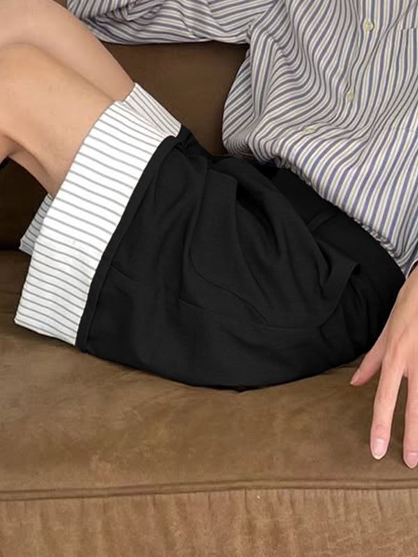 Men's Striped Contrast Casual Short SKUL48726