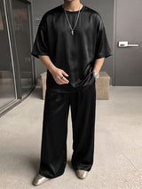 Men's Casual Elevated Satin Oversized Two Pieces Outfit SKUL79216