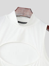 Men's Chest Cut Design Contrast Color Tank SKUL51922