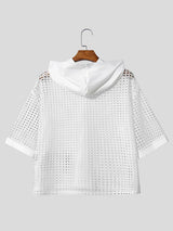 Men's Avant-Garde Geometric Open-Weave Mesh Short Sleeve T-shirt SKUL76468