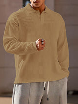 Men's Minimalist Textured Long Sleeve Shirt SKUL46298