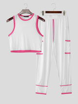 Mens Slightly Sheer Cropped Two Pieces Outfit SKUL17055