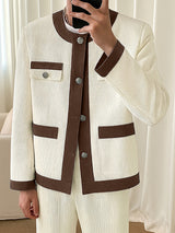 Men's Contrast Edge Casual Long Sleeve Jacket SKUL26067